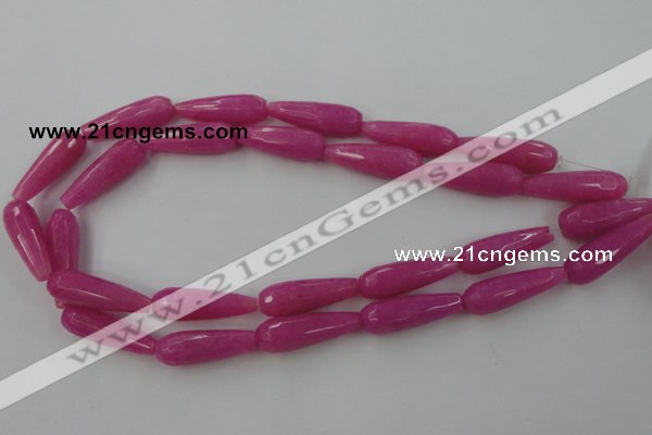 CCN982 15.5 inches 10*30mm faceted teardrop candy jade beads