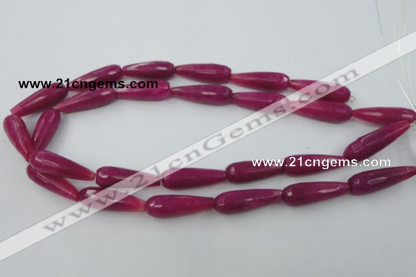 CCN983 15.5 inches 10*30mm faceted teardrop candy jade beads