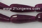 CCN985 15.5 inches 10*30mm faceted teardrop candy jade beads