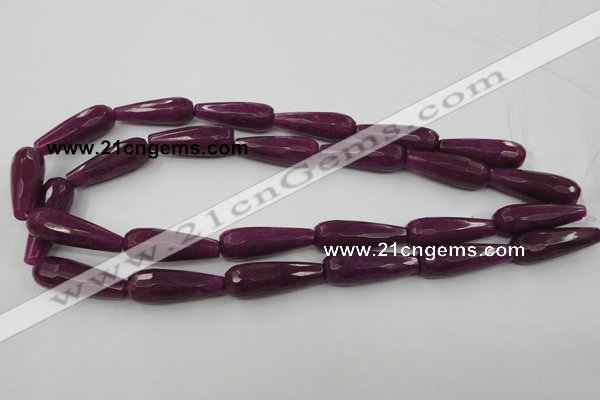 CCN985 15.5 inches 10*30mm faceted teardrop candy jade beads