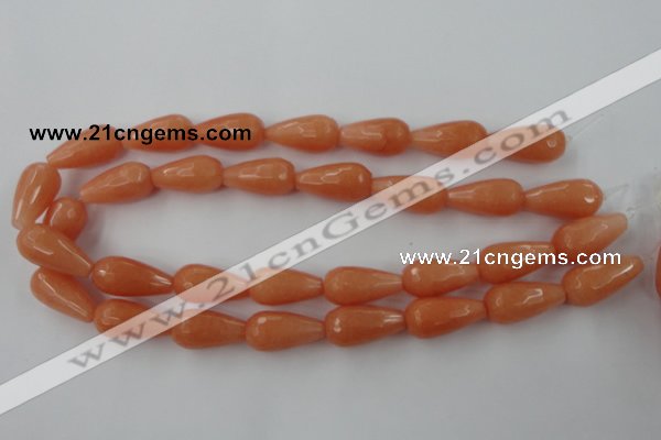 CCN987 15.5 inches 13*25mm faceted teardrop candy jade beads