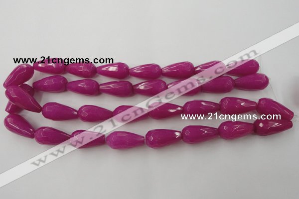 CCN989 15.5 inches 13*25mm faceted teardrop candy jade beads