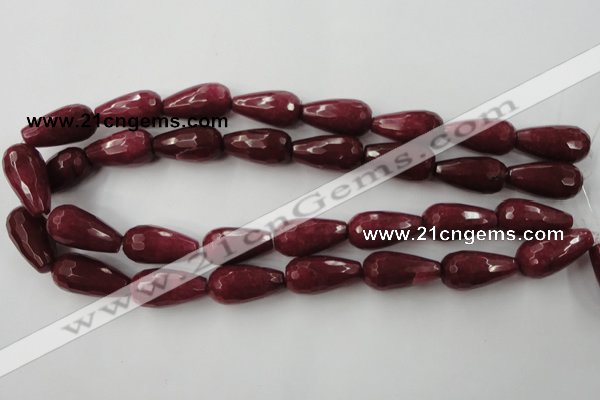 CCN990 15.5 inches 13*25mm faceted teardrop candy jade beads