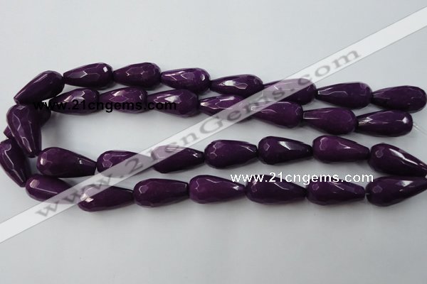 CCN991 15.5 inches 13*25mm faceted teardrop candy jade beads