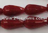 CCN992 15.5 inches 13*25mm faceted teardrop candy jade beads