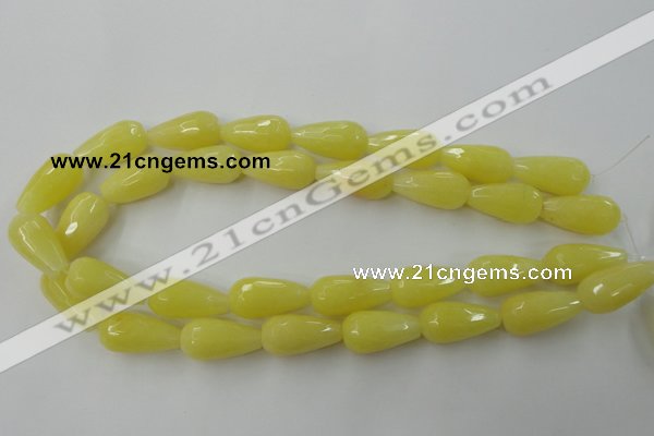 CCN993 15.5 inches 13*25mm faceted teardrop candy jade beads