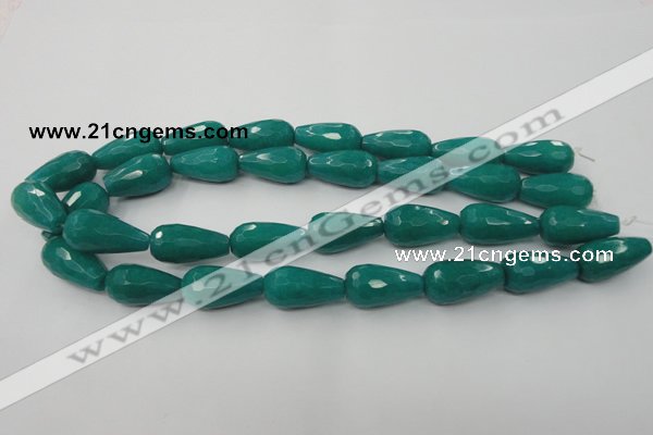 CCN995 15.5 inches 13*25mm faceted teardrop candy jade beads