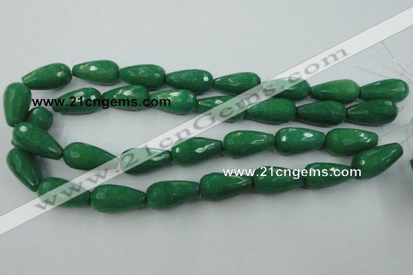 CCN996 15.5 inches 13*25mm faceted teardrop candy jade beads