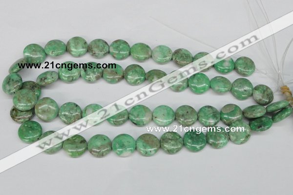 CCO112 15.5 inches 16mm flat round dyed natural chrysotine beads