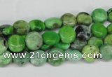 CCO130 15.5 inches 8mm flat round dyed natural chrysotine beads