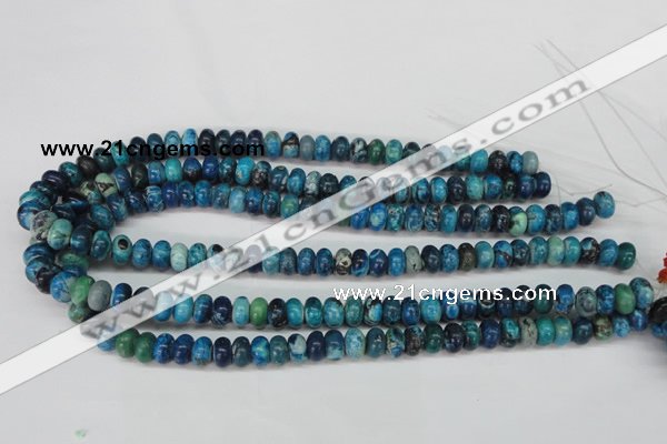 CCO171 15.5 inches 6*10mm rondelle dyed natural chrysotine beads