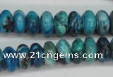 CCO172 15.5 inches 6*12mm rondelle dyed natural chrysotine beads