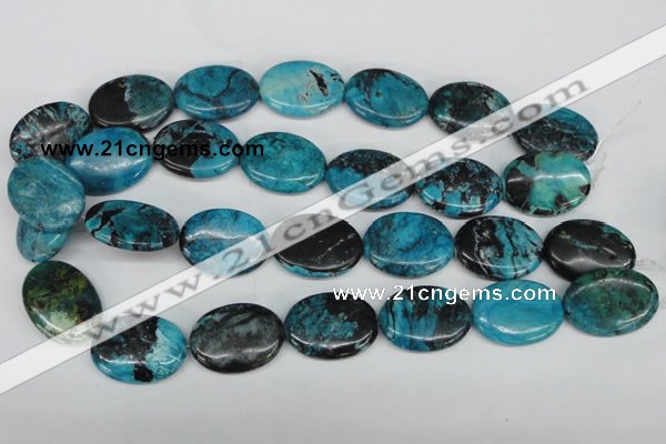 CCO181 15.5 inches 22*30mm oval dyed natural chrysotine beads