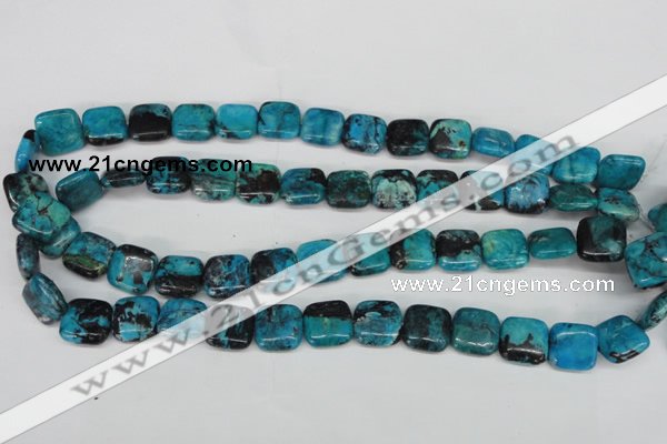 CCO185 15.5 inches 14*14mm square dyed natural chrysotine beads