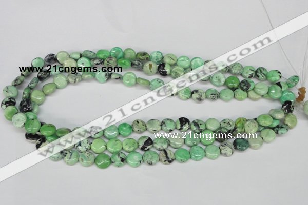 CCO32 15.5 inches 10mm flat round natural chrysotine beads