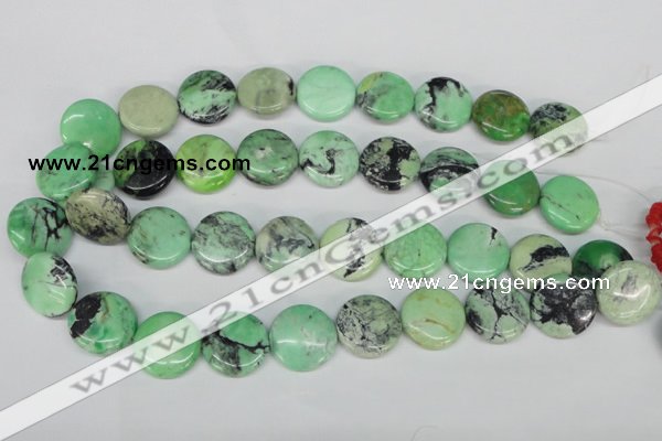 CCO33 15.5 inches 20mm flat round natural chrysotine beads