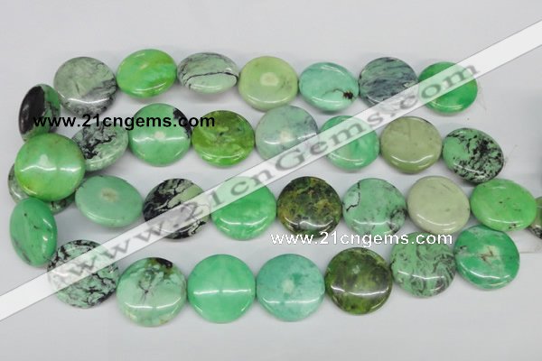 CCO34 15.5 inches 25mm flat round natural chrysotine beads