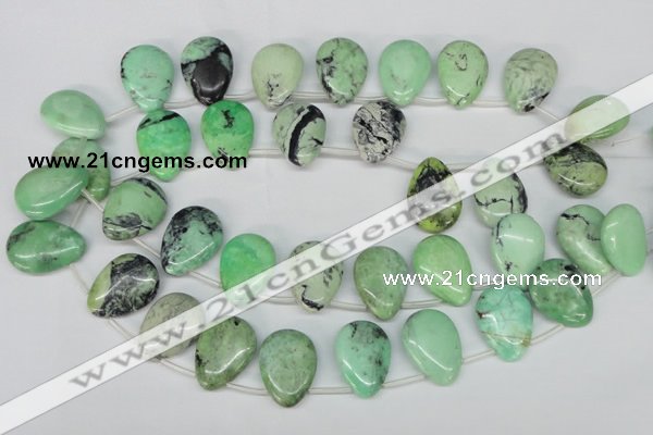 CCO49 Top-drilled 18*25mm flat teardrop natural chrysotine beads