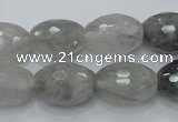 CCQ100 15.5 inches 13*18mm faceted rice cloudy quartz beads