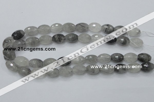 CCQ100 15.5 inches 13*18mm faceted rice cloudy quartz beads