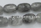 CCQ101 15.5 inches faceted egg-shaped 13*17mm cloudy quartz beads