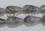 CCQ104 15.5 inches 10*20mm teardrop cloudy quartz beads wholesale