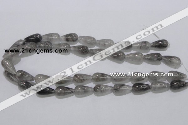 CCQ104 15.5 inches 10*20mm teardrop cloudy quartz beads wholesale