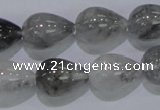 CCQ106 15.5 inches 13*18mm teardrop cloudy quartz beads wholesale