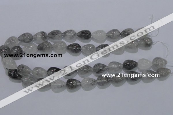 CCQ106 15.5 inches 13*18mm teardrop cloudy quartz beads wholesale