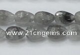 CCQ108 15.5 inches 10*14mm faceted teardrop cloudy quartz beads