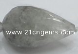 CCQ114 15.5 inches 30*50mm faceted teardrop cloudy quartz beads