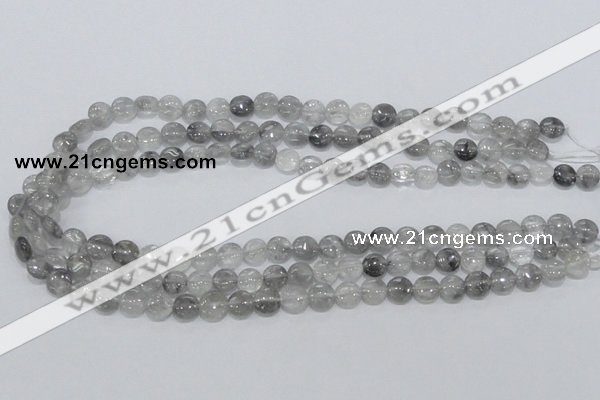 CCQ115 15.5 inches 8mm coin cloudy quartz beads wholesale