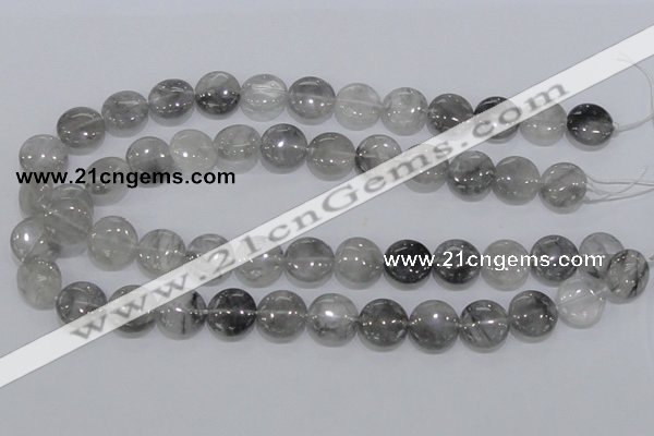 CCQ118 15.5 inches 15mm coin cloudy quartz beads wholesale