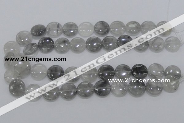 CCQ119 15.5 inches 18mm coin cloudy quartz beads wholesale