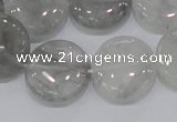 CCQ120 15.5 inches 20mm coin cloudy quartz beads wholesale