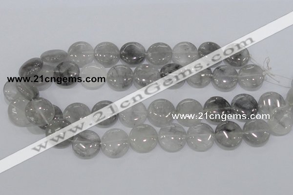 CCQ120 15.5 inches 20mm coin cloudy quartz beads wholesale