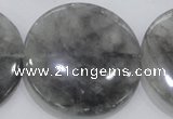 CCQ124 15.5 inches 50mm coin cloudy quartz beads wholesale