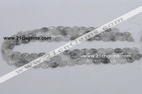 CCQ144 15.5 inches 8*12mm oval cloudy quartz beads wholesale