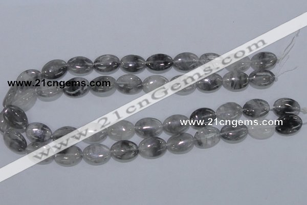 CCQ146 15.5 inches 13*18mm oval cloudy quartz beads wholesale