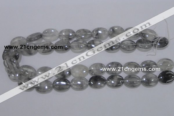 CCQ147 15.5 inches 15*20mm oval cloudy quartz beads wholesale