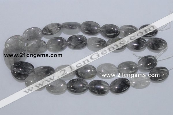 CCQ148 15.5 inches 18*25mm oval cloudy quartz beads wholesale