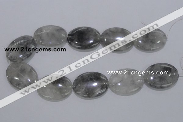 CCQ150 15.5 inches 30*40mm oval cloudy quartz beads wholesale