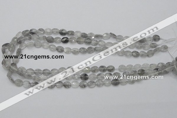 CCQ151 15.5 inches 7*9mm faceted oval cloudy quartz beads wholesale