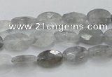 CCQ152 15.5 inches 8*12mm faceted oval cloudy quartz beads wholesale