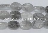 CCQ153 15.5 inches 10*14mm faceted oval cloudy quartz beads wholesale