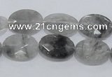 CCQ154 15.5 inches 13*18mm faceted oval cloudy quartz beads wholesale