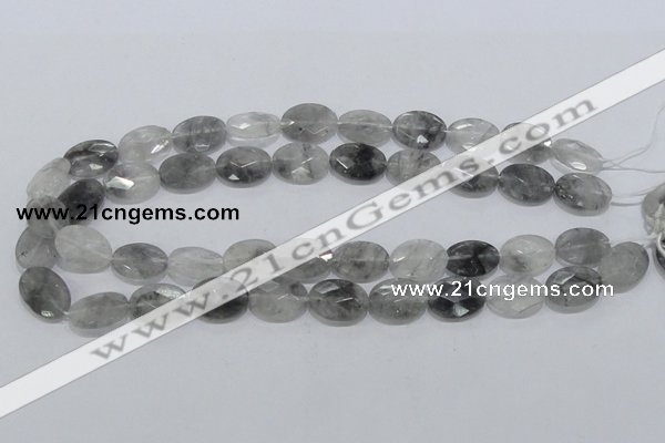 CCQ154 15.5 inches 13*18mm faceted oval cloudy quartz beads wholesale