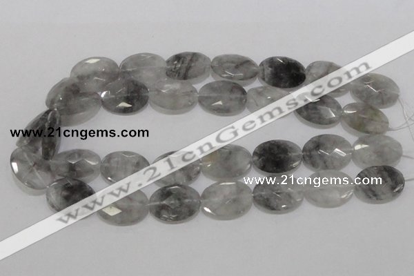 CCQ156 15.5 inches 18*25mm faceted oval cloudy quartz beads wholesale