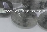 CCQ157 15.5 inches 24*30mm faceted oval cloudy quartz beads wholesale