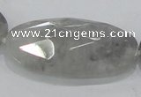 CCQ159 15.5 inches 25*50mm faceted oval cloudy quartz beads wholesale